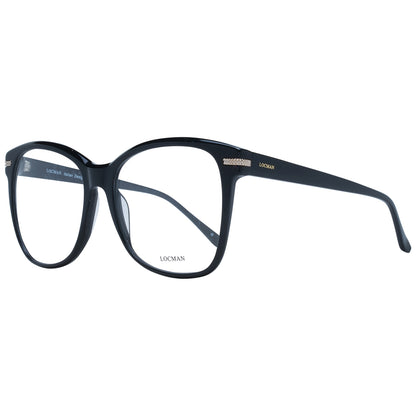 Stylish LOCMAN MOD. LOCV018 57BLK lady's eyeglasses with black frames and gold accents