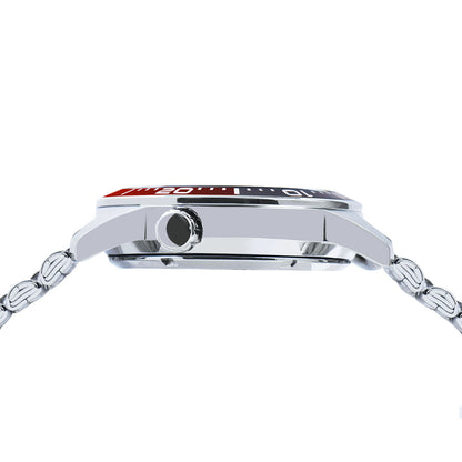 Side view of LORUS WATCHES Mod. RU413AX9 showing the sleek design and metal band detail.