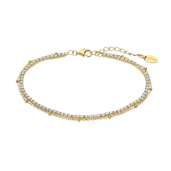 Delicate bracelet from LOTUS JEWELS JEWELRY Mod. LP3181-2/2 with sparkling stones and gold finish for elegant style.