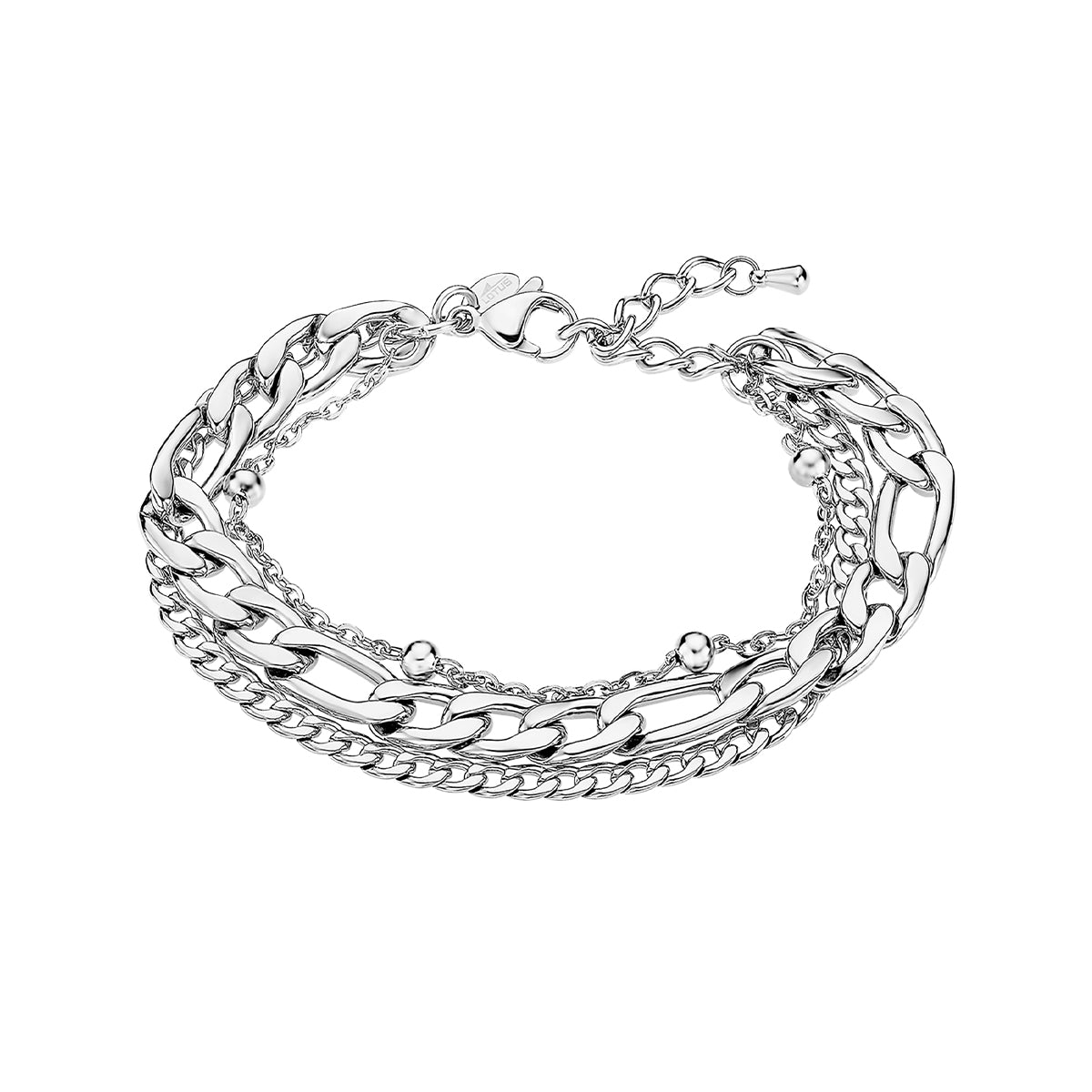 LOTUS JEWELS JEWELRY Mod. LS2339-2/1 silver bracelet with chain and bead design