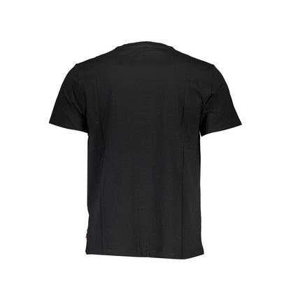 Levi's Black Cotton Men T-Shirt back view showcasing sleek design and classic style.