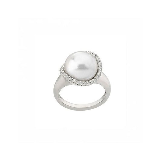 MAJORICA JEWELRY Mod. 15879.01.2.915.010.1 elegant pearl ring with sparkling accents