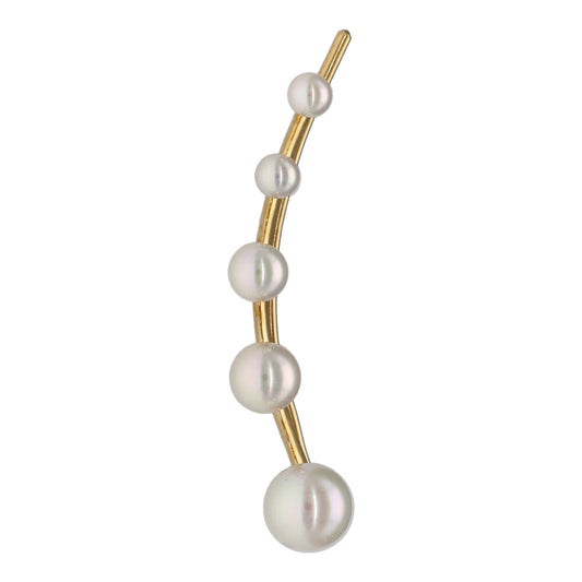 Elegant earring with pearls on gold stem MAJORICA JEWELRY Mod. 16824.01.1.000.010.1 displayed on white backdrop.