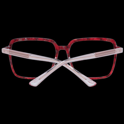 MARCIANO BY GUESS MOD. GM0394 54071 ladies' eyeglasses with red and clear frames, showcased against a black background.