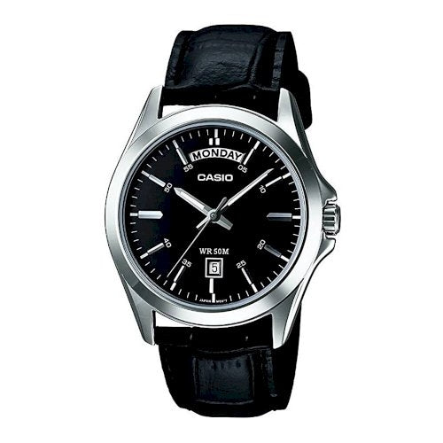 CASIO COLLECTION Mod. DAY DATE LEATHER - BLACK MTP-1370L-1AVDF