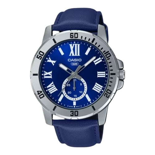 CASIO COLLECTION Mod. DIVER DATE LEATHER - BLUE-0