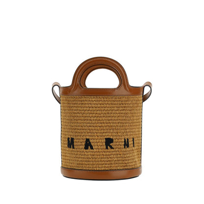 Marni Brown Cotton Backet Bag
