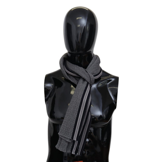 Missoni Gray Stripes Pattern 100% Wool Unisex Neck Wrap Scarf