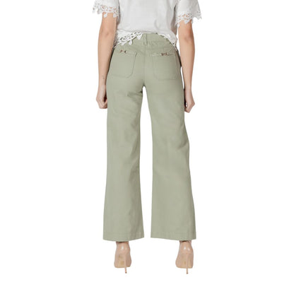 Morgan De Toi Green Cotton Relaxed Fit Jeans