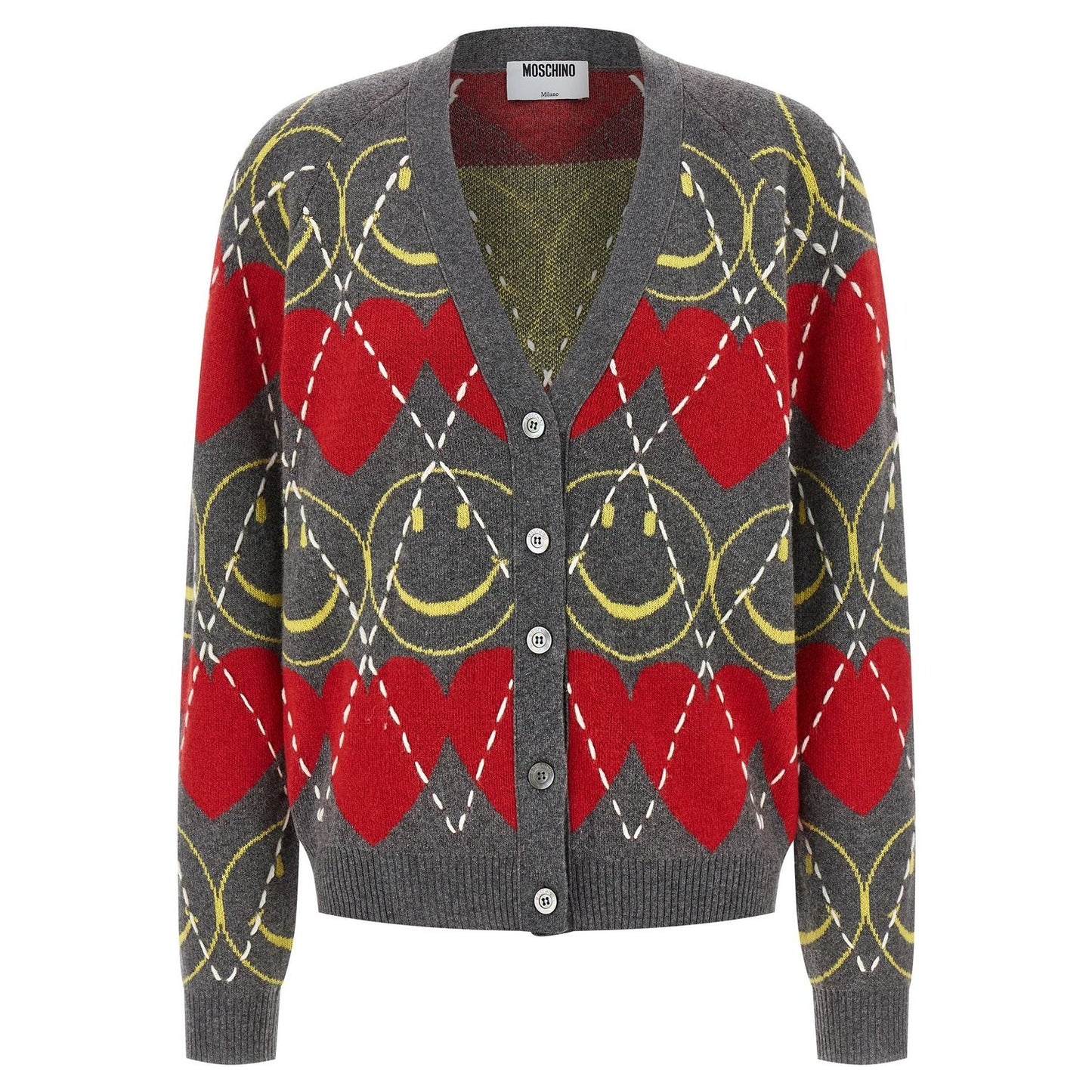 Moschino Multicolor Wool Cardigan