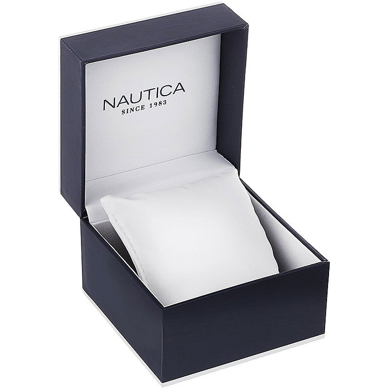 Official box for NAUTICA Mod. NAPFWS303 watch, suitable for 45 mm quartz analog gent's bracelet, water resistant 5 ATM.