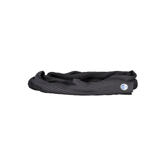 North Sails Black Cotton Scarf with logo, 30x190 cm, stylish application, soft texture, versatile and elegant accessory