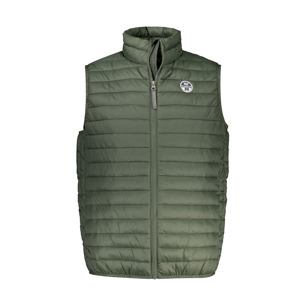 North Sails Green Polyamide Men Jacket with logo and zip closure