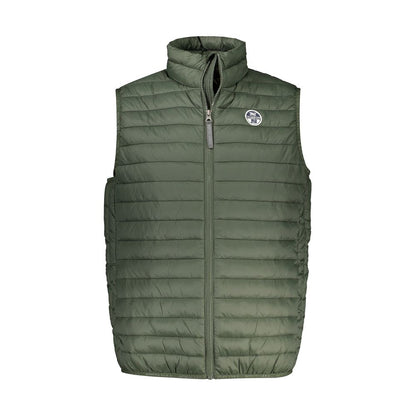 North Sails Green Polyamide Men Jacket with logo and zip closure