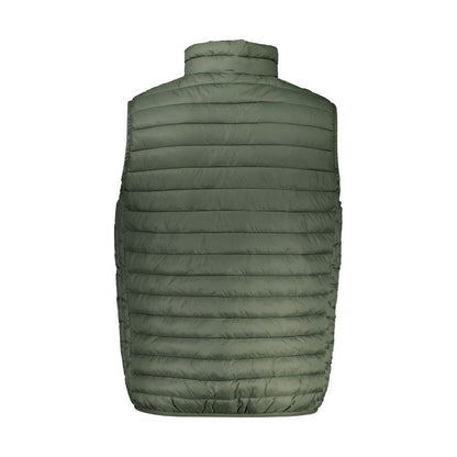 Rear view of North Sails Green Polyamide Men Jacket showcasing sleeveless design and premium polyamide material.