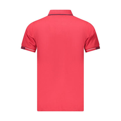 Norway 1963 Red Cotton Men Polo Shirt back view featuring striking embroidery and contrasting details.