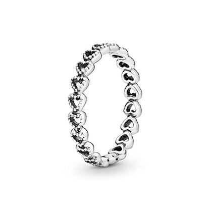 PANDORA JEWELRY Mod. 190980-54 heart-shaped silver ring showcasing elegant craftsmanship and timeless design.