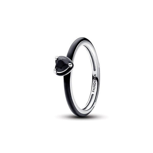 PANDORA JEWELRY Mod. 193088C01-54 elegant ring with black gemstone accent, perfect for adding a touch of sophistication to any outfit.