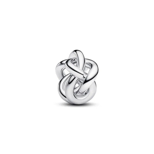 Alt Tag: PANDORA JEWELRY Mod. 793755C00 intricate silver charm, featuring an elegant knot design.