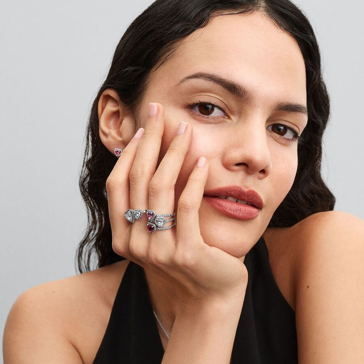 PANDORA JEWELRY Mod. ELEVATED PINK HEART RING
