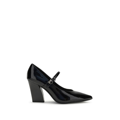 PINKO Black Calf Leather Bos Taurus High Heel Pumps