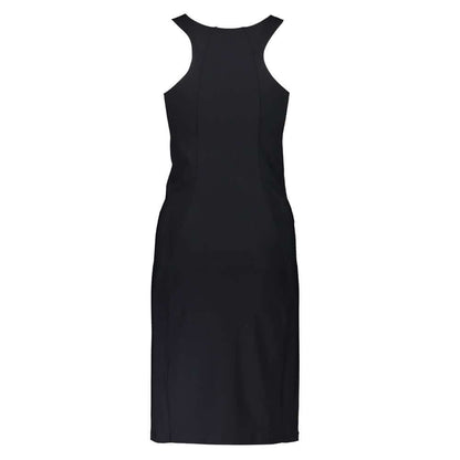 Patrizia Pepe Black Elastane Dress with wide hat straps and crew neck