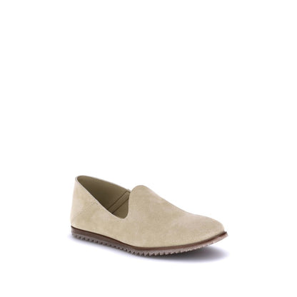 Pedro García Beige Calf Leather Bos Taurus Slip-On Loafers with zigzag rubber sole for grip and stylish design, perfect for AW25.