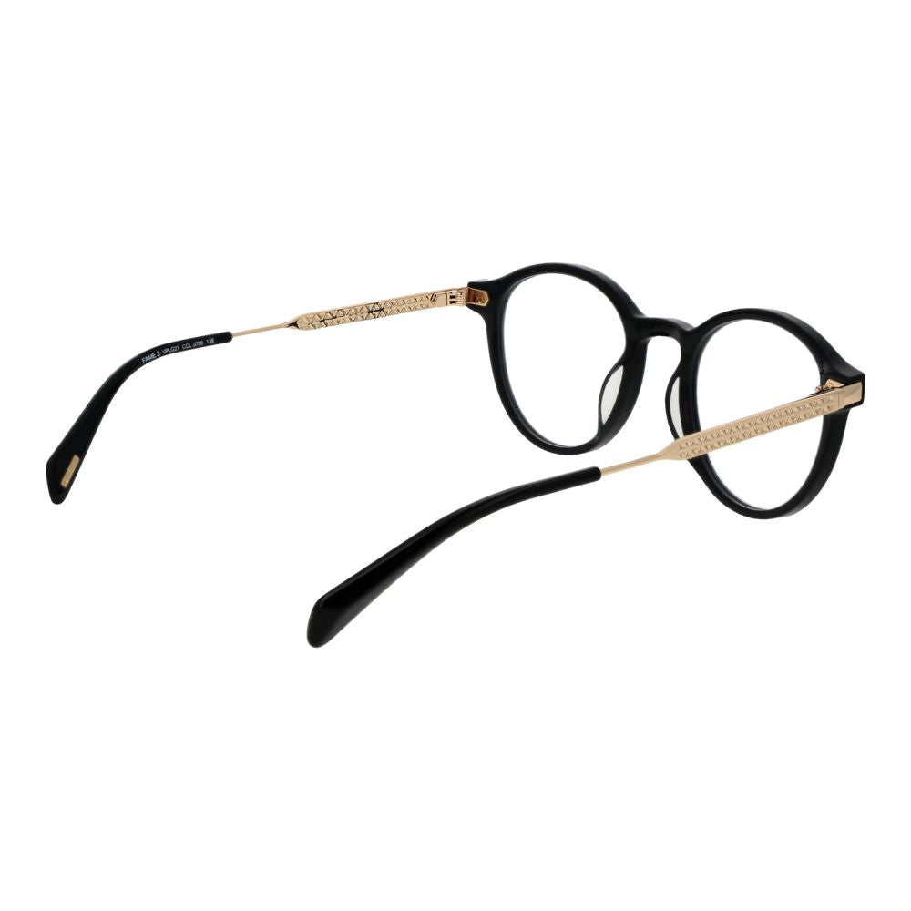 Police Black Metal Glasses (Frames) with full-rim style for women, featuring a black metal frame and demo lenses.