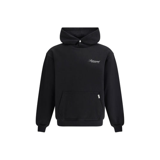 Represent Black Cotton Sweatshirt with adjustable hood and kangaroo pocket