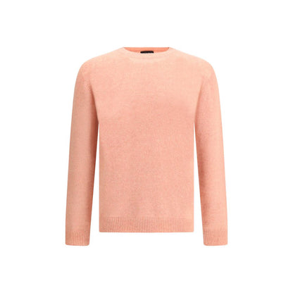Roberto Collina Multicolor Merino Wool Sweatshirt with ribbed neck, hem, cuffs in soft pink for elegant, polished look.