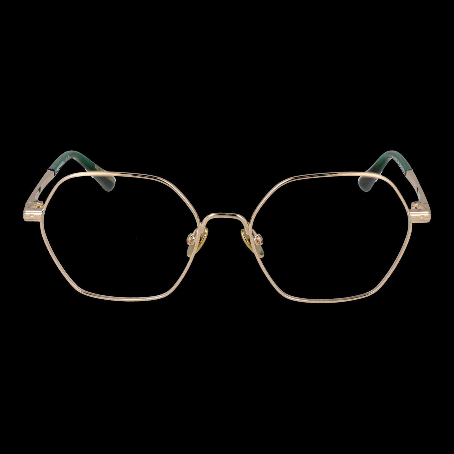 SCOTCH & SODA MOD. SS1025 53405 lady glasses with gold frames, front view on black background