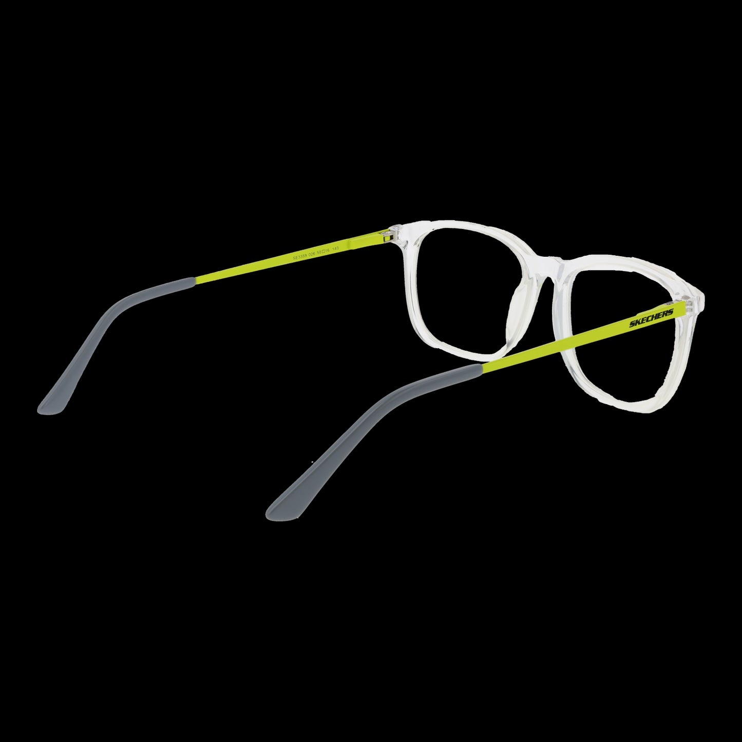SKECHERS MOD. SE3359 50026 men's eyeglasses with clear frame and yellow accents, designed for style and comfort.