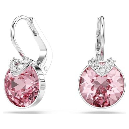 SWAROVSKI JEWELS JEWELRY Mod. 5734235 pink crystal drop earrings with silver detailing