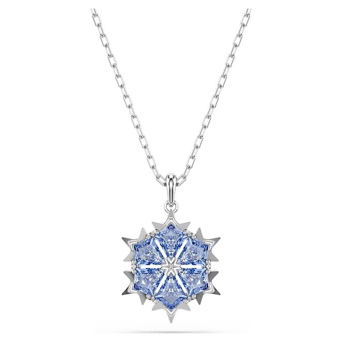 SWAROVSKI JEWELS JEWELRY Mod. 5735399 pendant necklace with blue crystal star design on silver chain