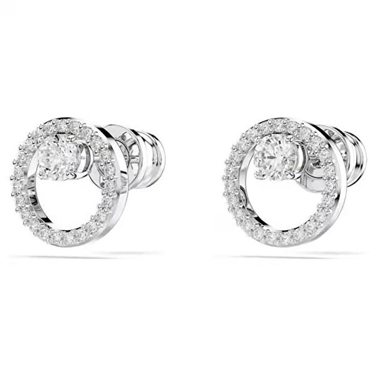 SWAROVSKI Mod. 5692262 earrings featuring sparkling crystals in circular designs, elegant jewelry accessory, luxury style.
