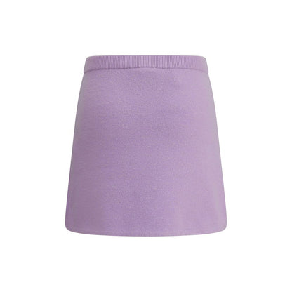 Self-Portrait Purple Viscose Mini Skirt with jewel embellishments and elastic waistband for AW25 season.