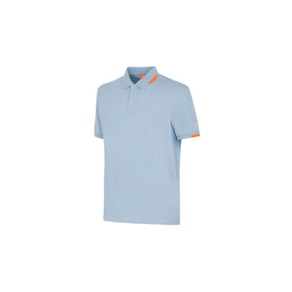 Suns Light Blue Cotton Men Polo Shirt with ribbed collar and subtle logo