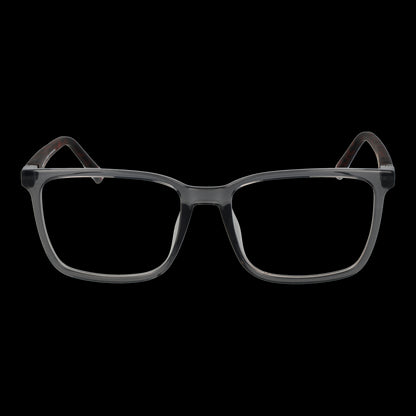 Front view of TIMBERLAND MOD. TB1781-H 56020 gent's eyeglasses with transparent frame on black background.