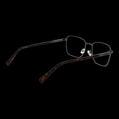 TIMBERLAND MOD. TB50019 55006 gent's eyeglasses with rectangular metal frame and tortoise shell temples on a black background