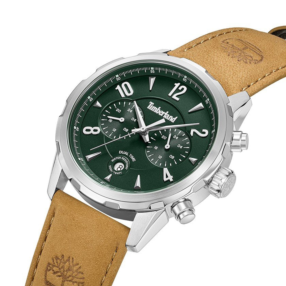 TIMBERLAND WATCHES Mod. TDWGF0082902 with green dial and brown leather strap