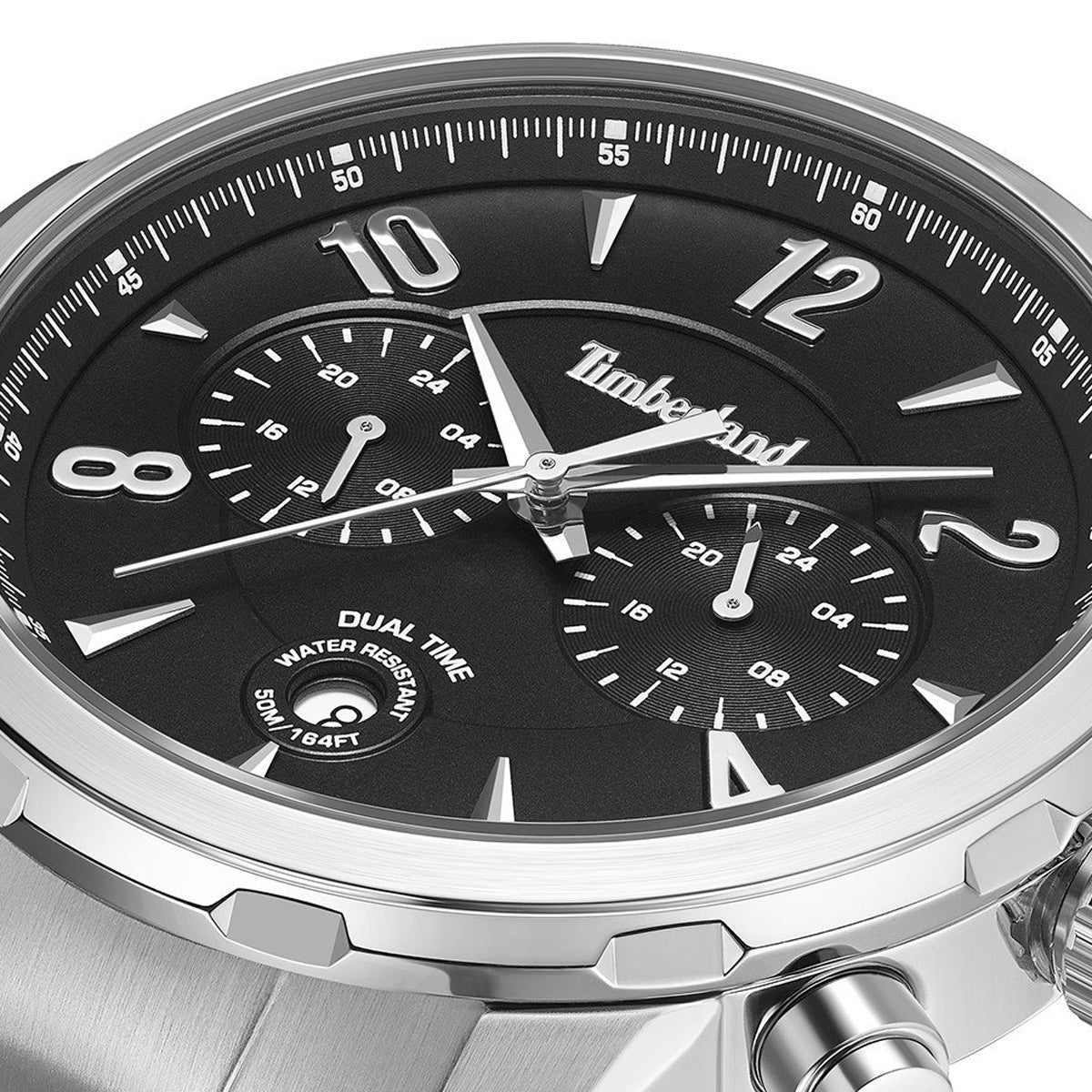 Close-up of TIMBERLAND WATCHES Mod. TDWGK0082901 with dual time feature and water resistance indicator.