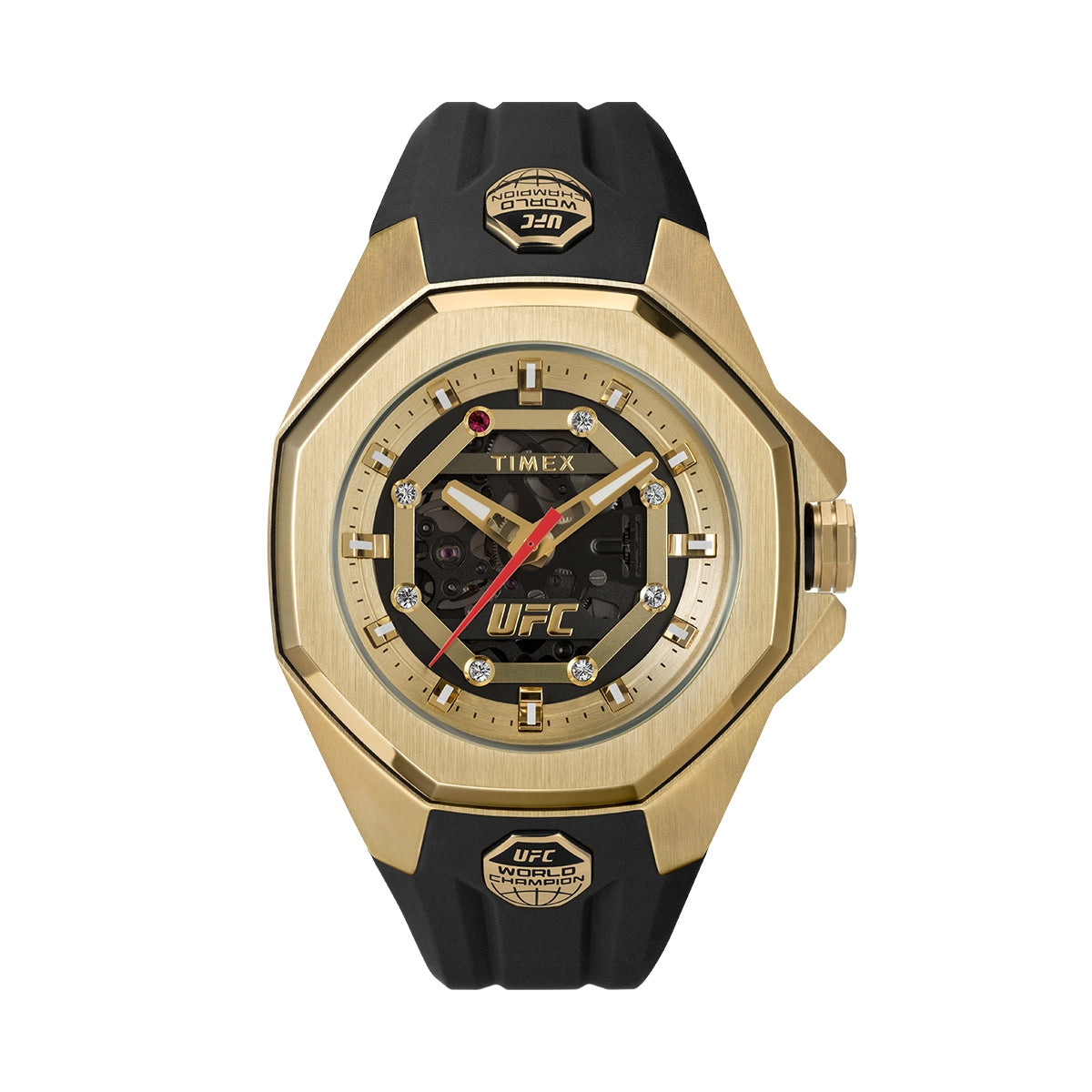 TIMEX WATCHES Mod. TW2V86500, gold and black design, UFC edition, stylish men's wristwatch, premium timepiece, durable sports watch
