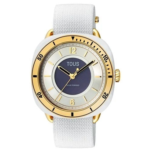 TOUS WATCHES Mod. 3000138000 with white strap and gold accents