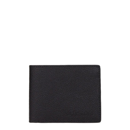 Testoni Black Leather Wallet with front logo, 8 card holders, and 3 compartments, style casual, dimensions 2x9x11 cm, MPN WUO00398035P18.