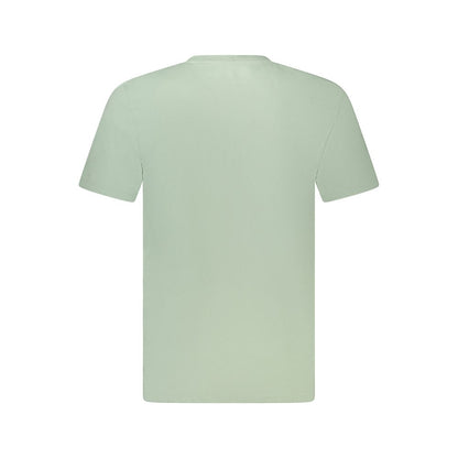 Timberland Green Cotton T-Shirt, regular fit, short sleeve, crew neck, organic material, back view