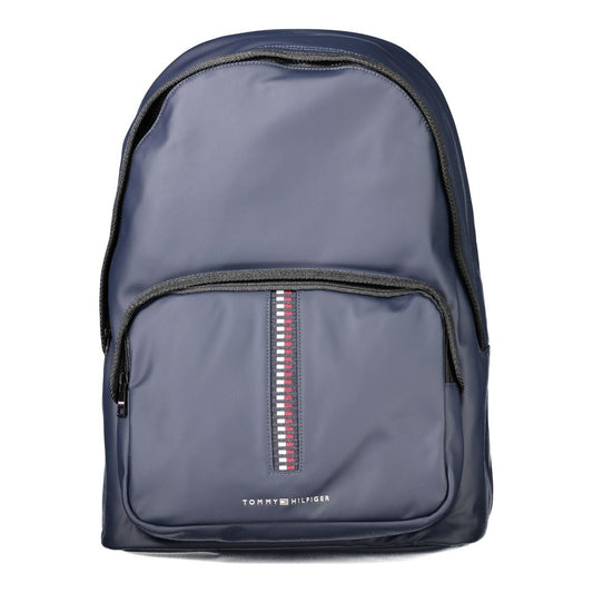 Tommy Hilfiger Blue Polyethylene Backpack with contrasting details, external and internal pockets, and laptop compartment