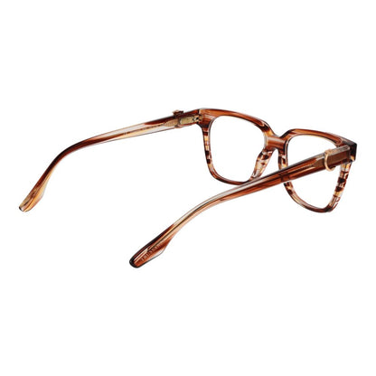 Trussardi Orange Acetate Glasses (Frames) featuring full-rim square style with spring hinge for women.