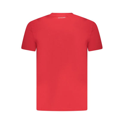 Trussardi Red Cotton Men T-Shirt with back view of classic crew neck design.