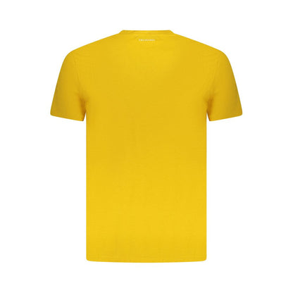 Trussardi Yellow Cotton Men T-Shirt featuring soft fabric and stylish design for a bold, casual look.