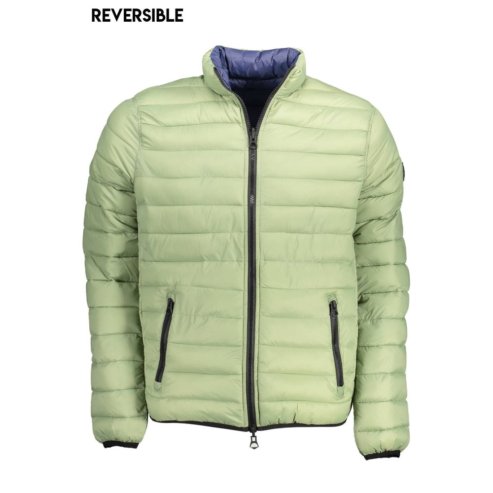 U.S. POLO ASSN. Green Nylon Men Jacket, reversible design with long sleeves and pockets for modern style and utility.